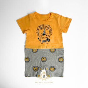 NWT Cute Boys Romper One-Piece T-shirt & Pants Baby Outfit Little Lion 12-18M